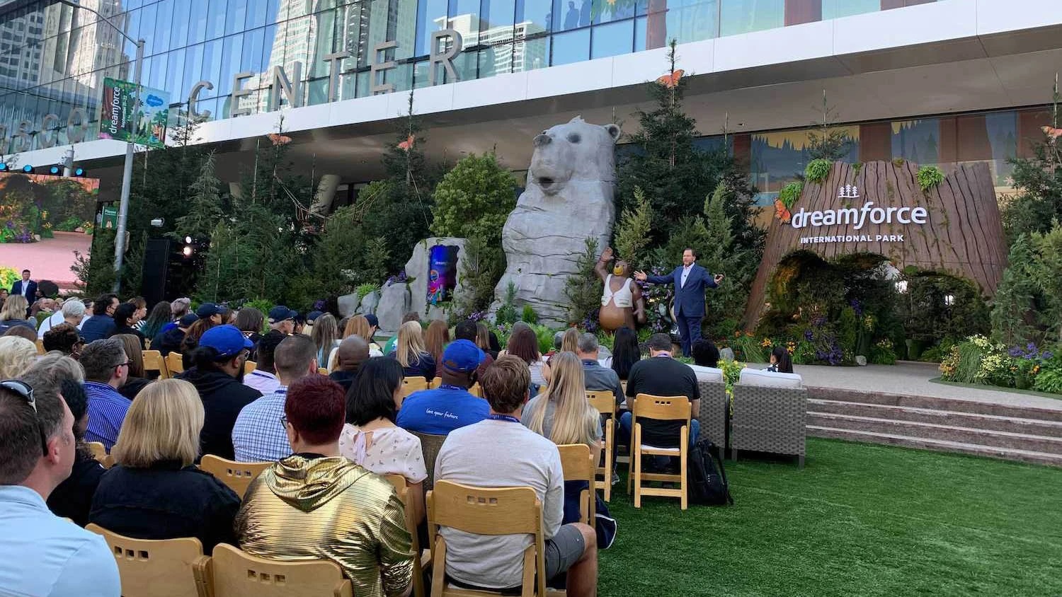Salesforce CEO Marc Benioff speaks at Dreamforce on Tuesday. 