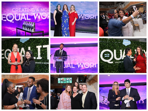 Collage featuring highlights from the Salesforce&rsquo;s Equality Awards.