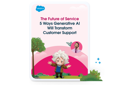 The Future of Service. 5 Generative AI Will Transform Customer Support Guide Book Cover.