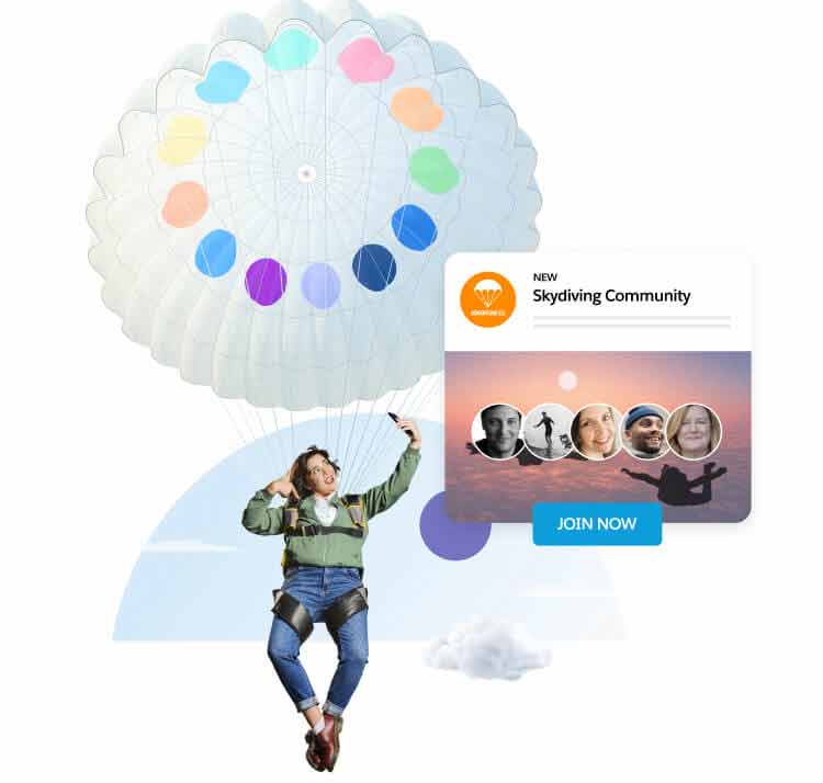 Paola using her new parachute