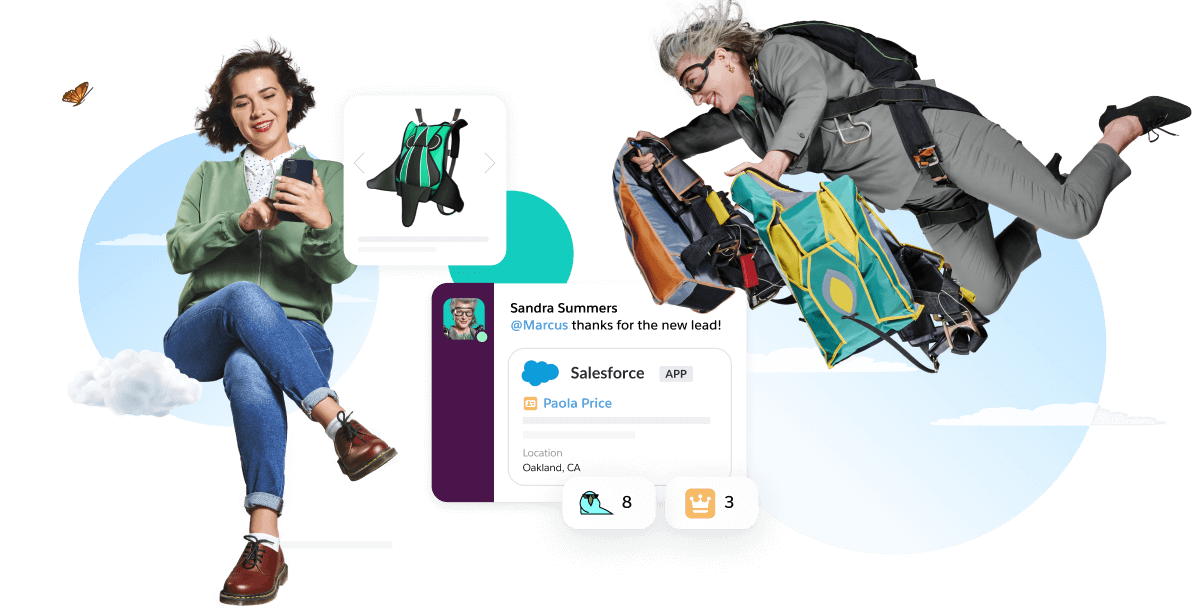 Paola compares her parachute options