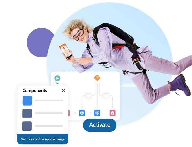 Paola's teammate parachuting with her with device in hand