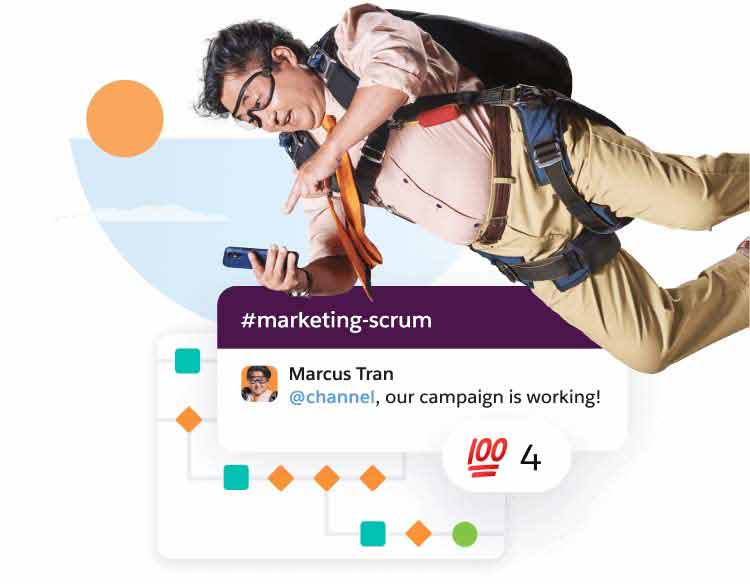 Paola's teammate looking at device #marketing-scrum @channel our campaign is working! 