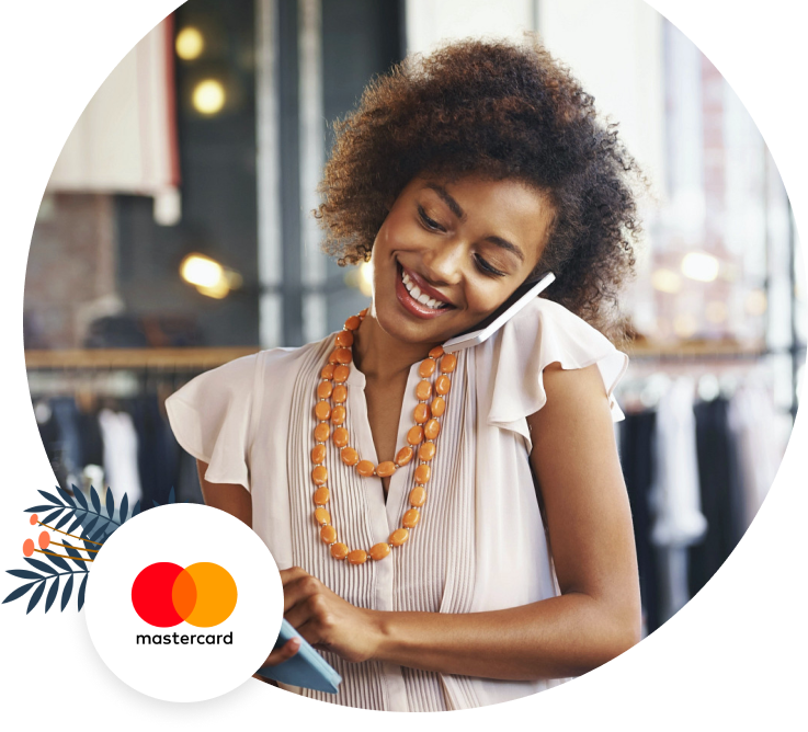 A group of people chatting on a podcast with Astro stood in next to them with a backpack on.