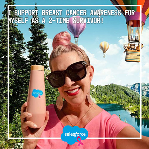 Robin supporting a Breast Cancer Awareness 2021 Campaign, as a 2 time survivor.
