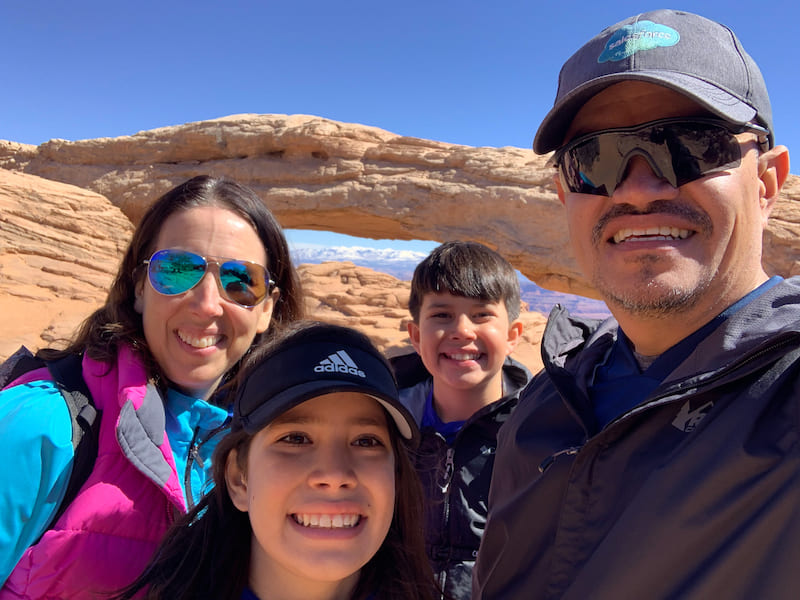 Carlos and family at Arches National Park