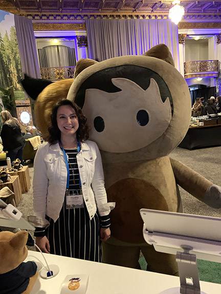 Thanhia with Astro at a Salesforce event