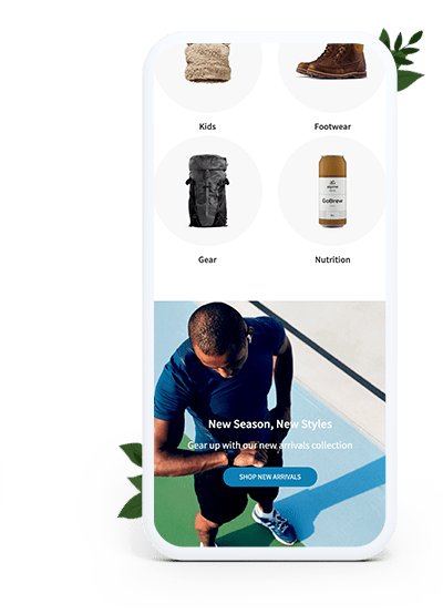 Image of headless commerce storefront mobile device
