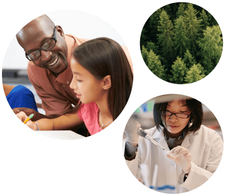 Two people wearing Trailblazer hoodies.