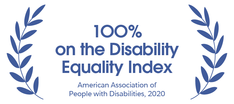 100% on the Disability Equality Index | American Association of People with Disabilities, 2020
