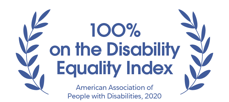 100% on the Disability Equality Index | American Association of People with Disabilities, 2020