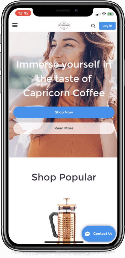 Communities website displayed in a mobile device