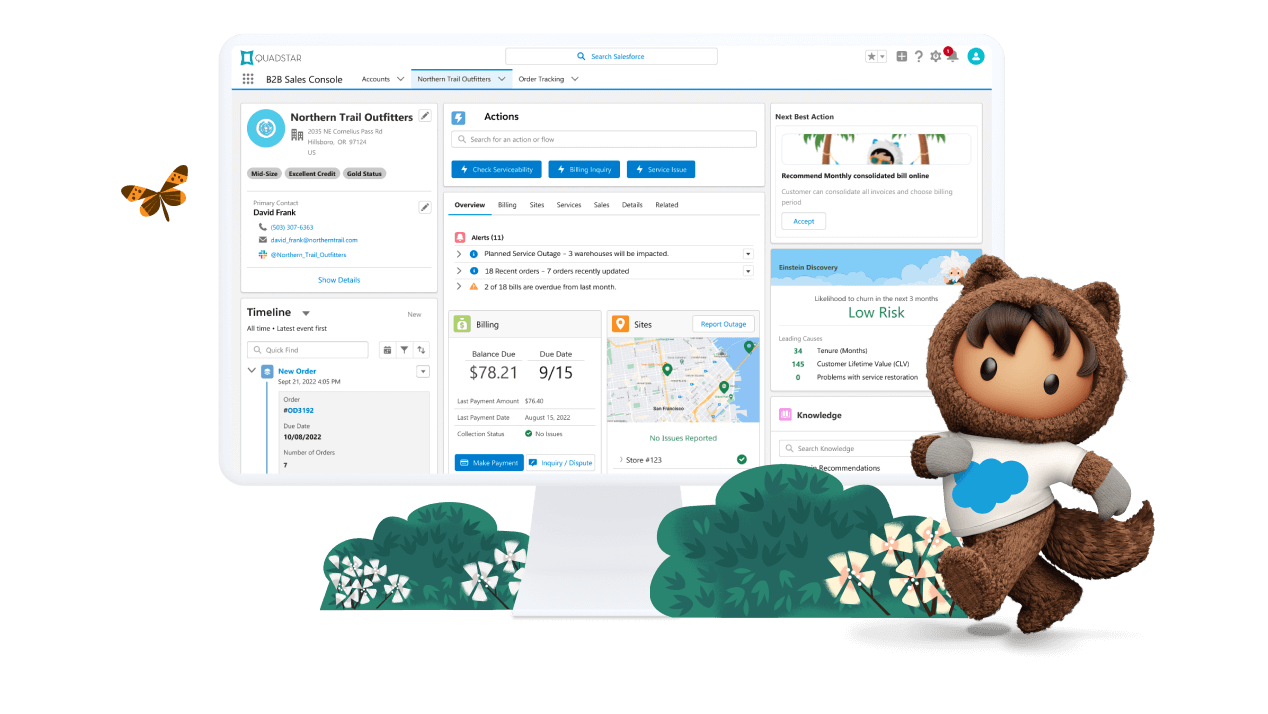 Preview van de Salesforce for Communications-demo