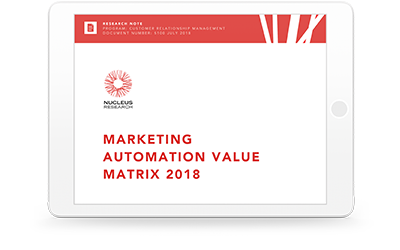 Marking Automation Value Matrix 2018 cover image in tablet bezel