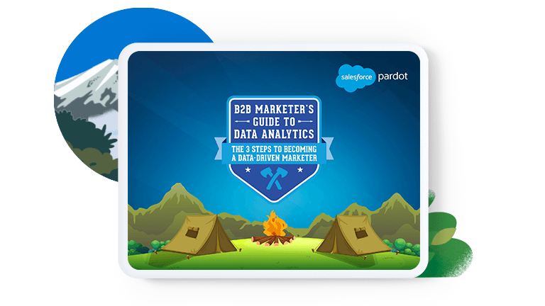 A device showing the cover of the B2B Marketer’s Guide to Data Analytics