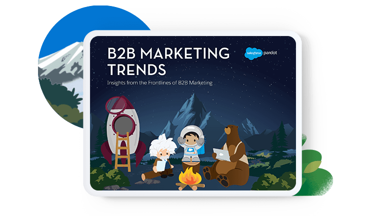 A device showing the B2B Marketing Trends report