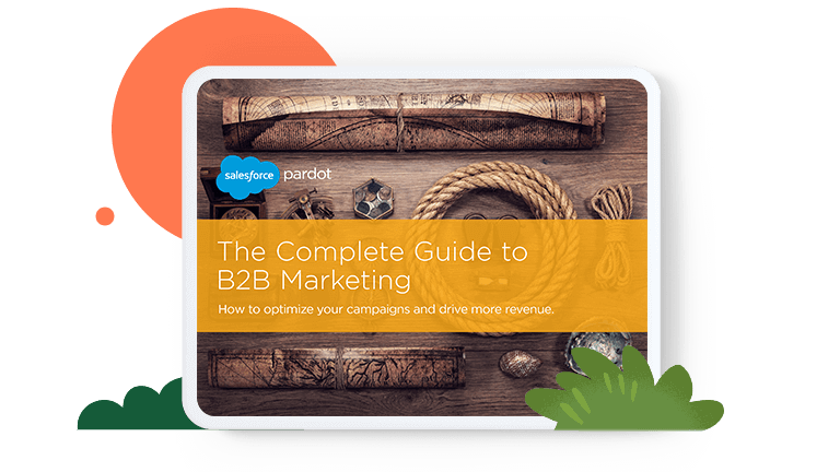 A device showing the cover of the Complete Guide to B2B Marketing report