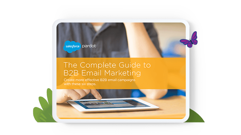 A device showing the cover of the Complete Guide to B2B Marketing report