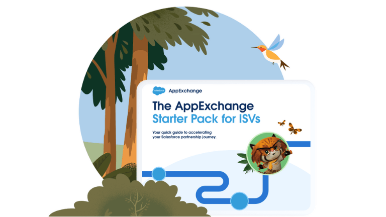 The cover page of the “The AppExchangeStarter Pack for ISVs” guide.