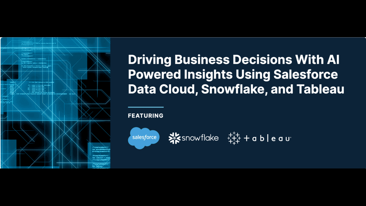 Salesforce, Tableau and Snowflake logos