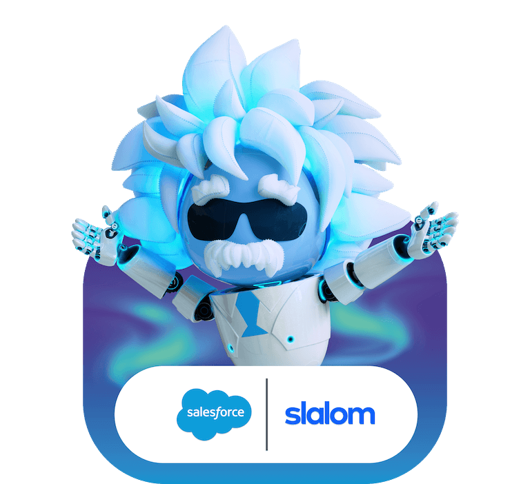 Agent Einstein with Salesforce and Slalom logos