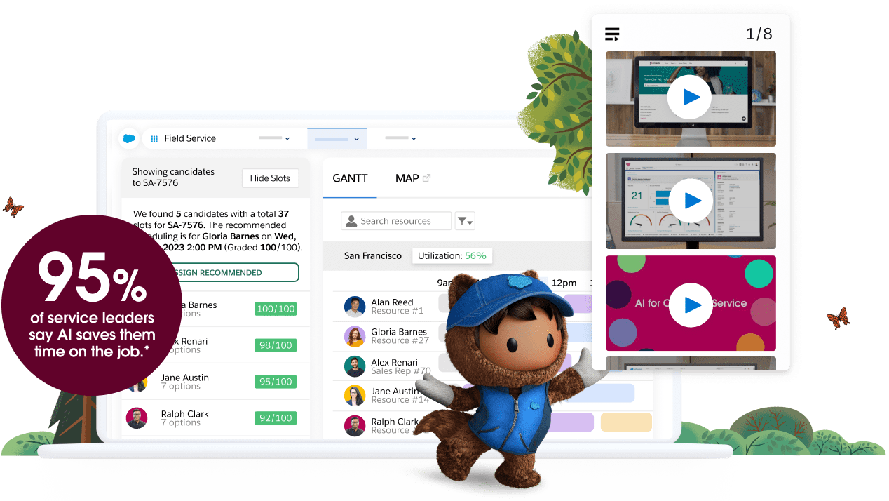 Field service platform screen 