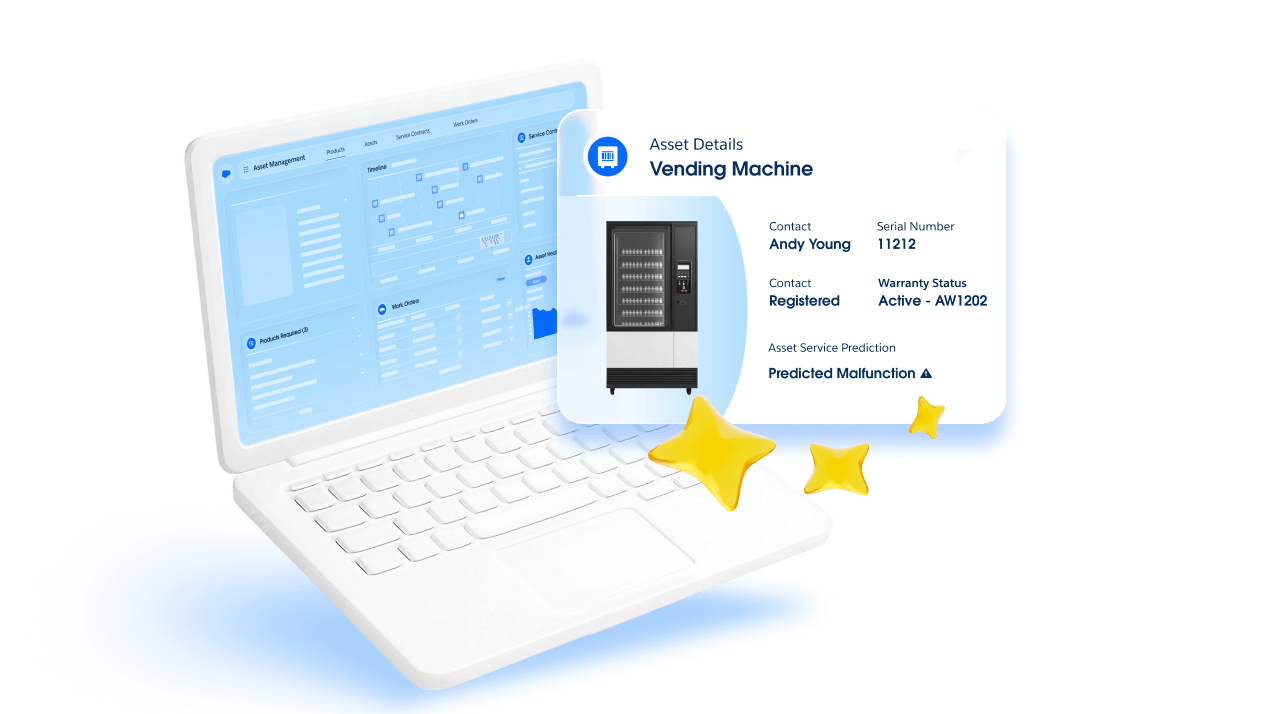 Asset Management console showing data and status of assets.