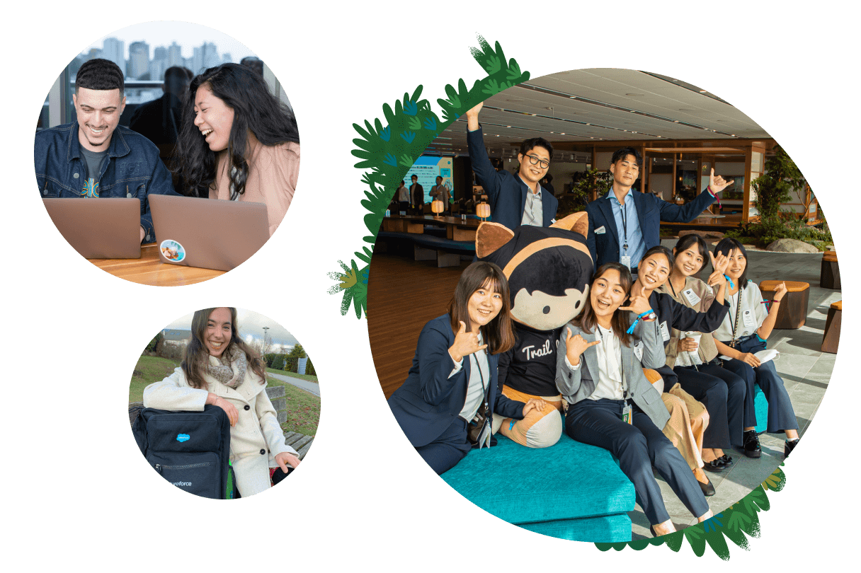 diverse groups of salesforce employees