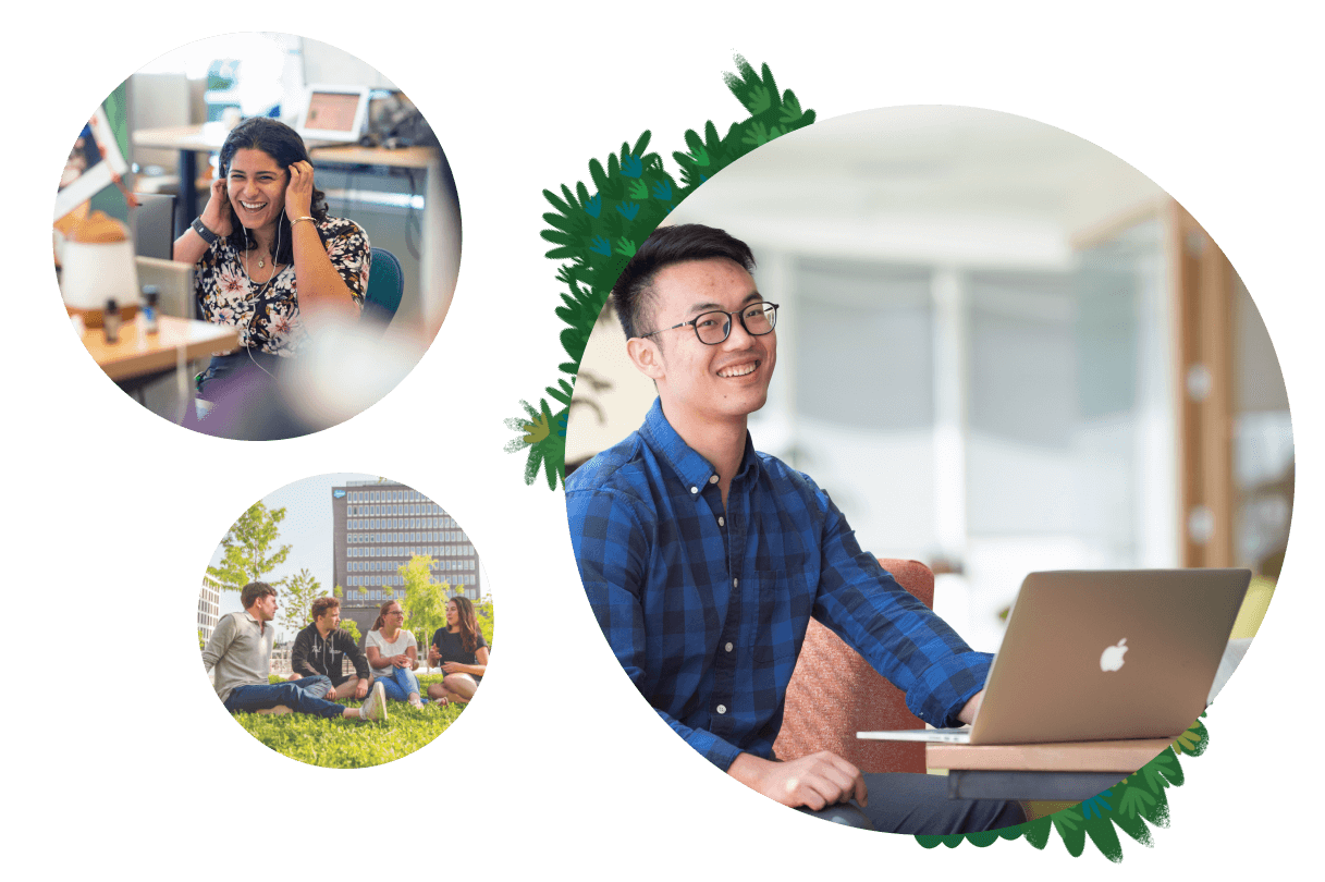 diverse groups of salesforce employees