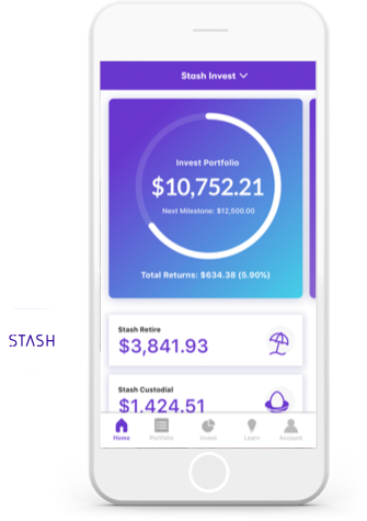 Stach app built on Heroku, shown on iPhone screen with Stash logo.