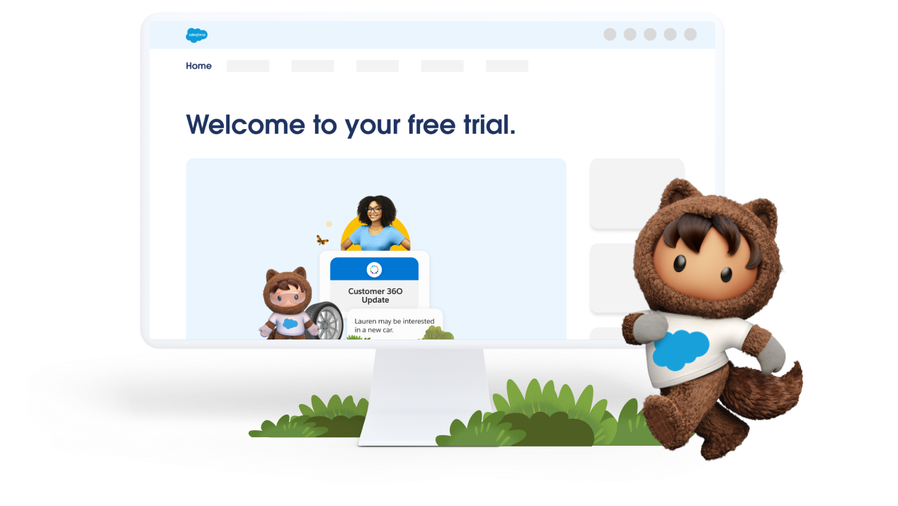 Astro the mascot next to the free trial webpage. 