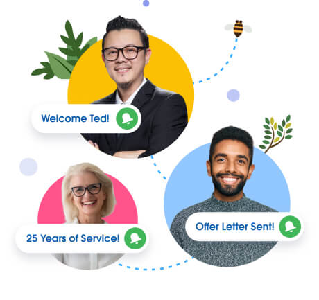 Headshots showing automated notifications