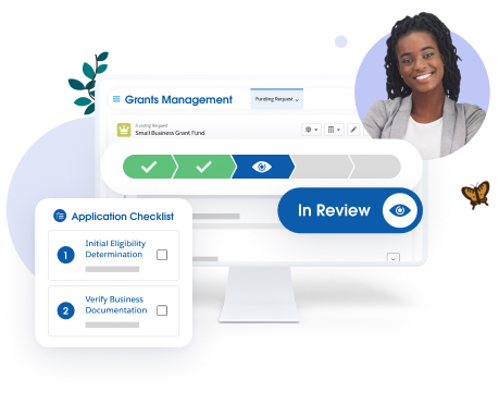 Online application checklist showing review process