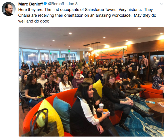 This is screenshot of Marc Benioff's tweet