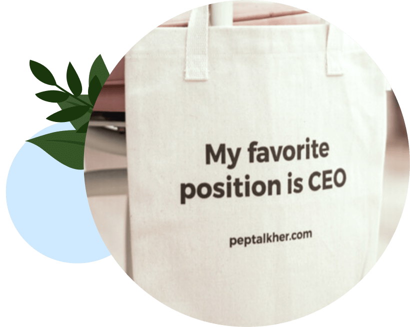 A PepTalkHer tote bag