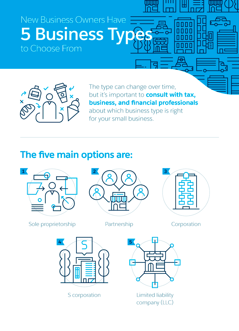 New Business Owners have 5 Business Types to Choose From