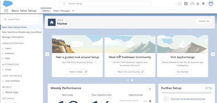User clicks on Connect to Email and Activities under Further Setup tile.