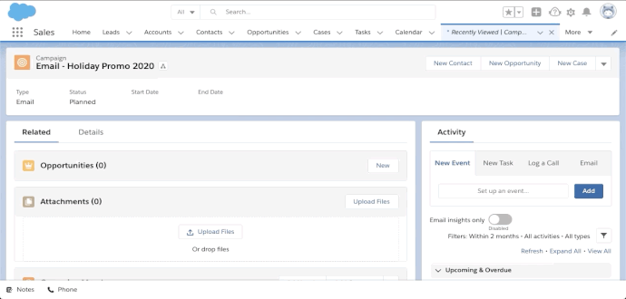 User clicks on caret button to open a menu and then selects Send List Email. The user populates the email with a template before sending.