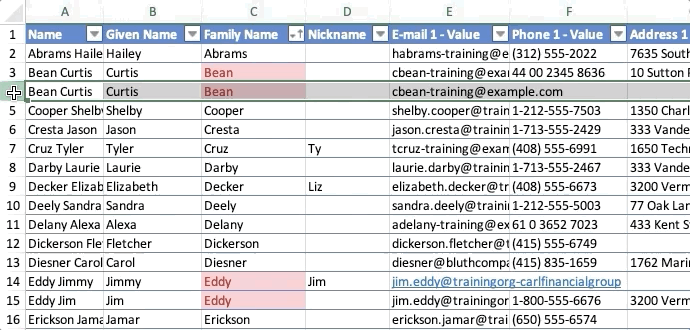 User right clicks on a single row of a spreadsheet and clicks the Delete option.