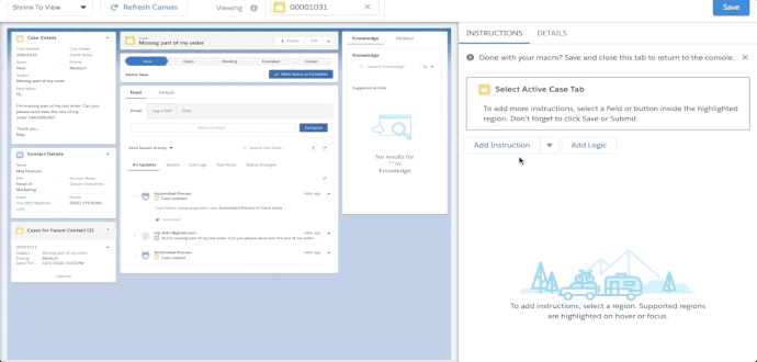 User clicks Add Instruction button and then selects Priority field. Under Instructions section, user changes value to "Critical" before saving.