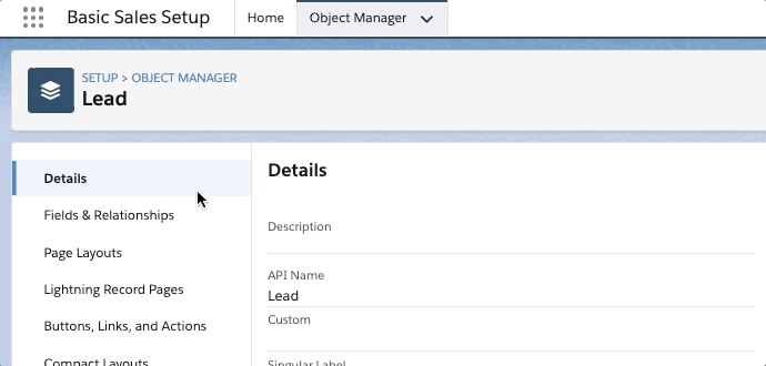 User clicks on "Set up your Team's Sales Process" under Further Setup tile.