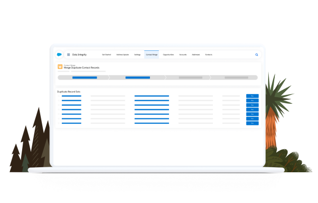 Insights Platform Data Integrity showing duplicate records on a laptop