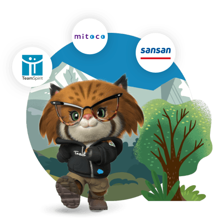 Logos for app partners enseeno, nice incontact, and copado. 