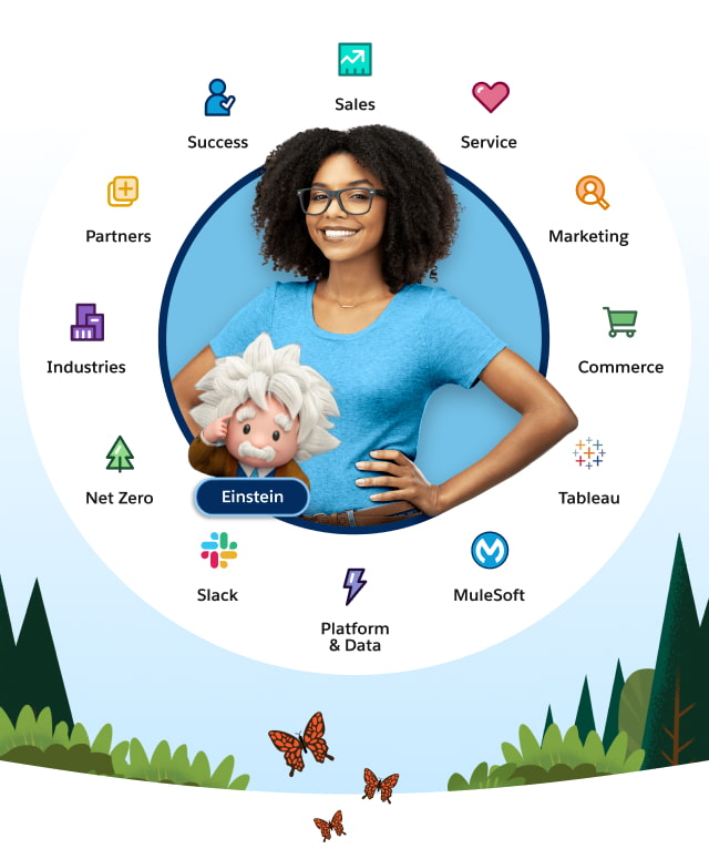 Service Cloud와 Slack을 함께 사용하는 모습을 보여주는 장치 화면 이미지