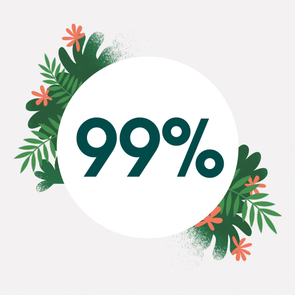 Animated Pie Chart showing 99%