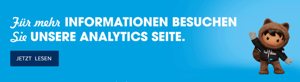 Banner, der zur Produktseite der Salesforce Analytics verweist