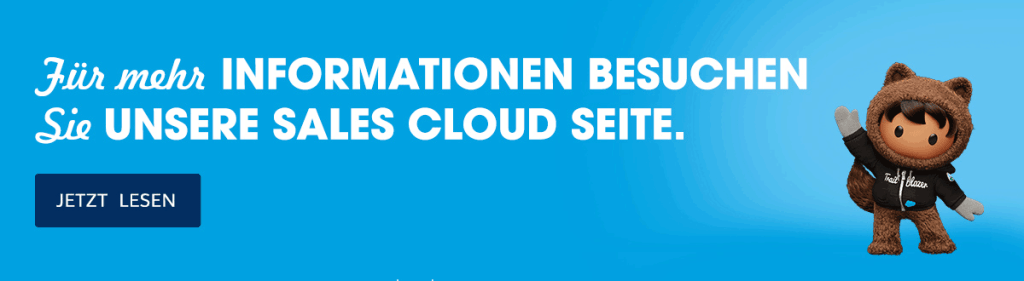 Ein Banner der auf die Sales Cloud Seite von Salesforce verlinkt