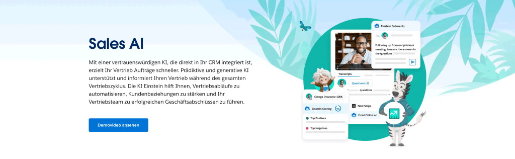 Screenshot von Salesforce KI Vertrieb