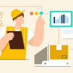 Eine Grafik, die einen Mitarbeiter in der Industrie zeigt
