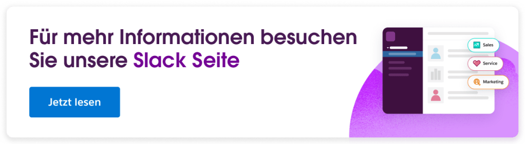Ein Banner, der zur Slack Produkt Seite führt